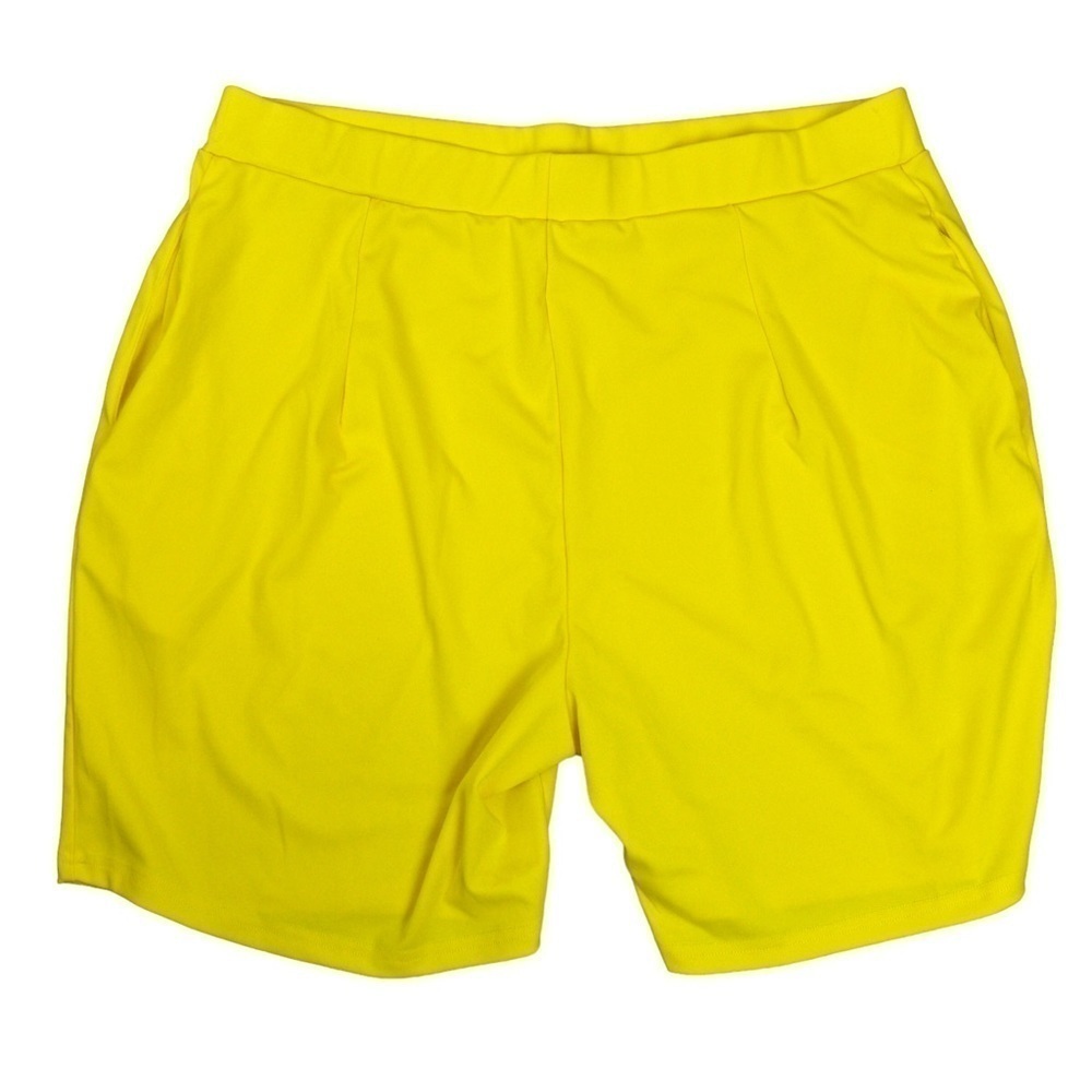 Stretchy‎ Yellow Shorts with Pockets, Size 2XL